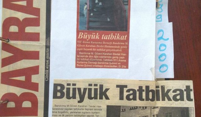 BANDIRMA DEVLET HASTAHANESİNDE DEPREM VE YANGIN TATBİKATI DÜZENLENDİ.