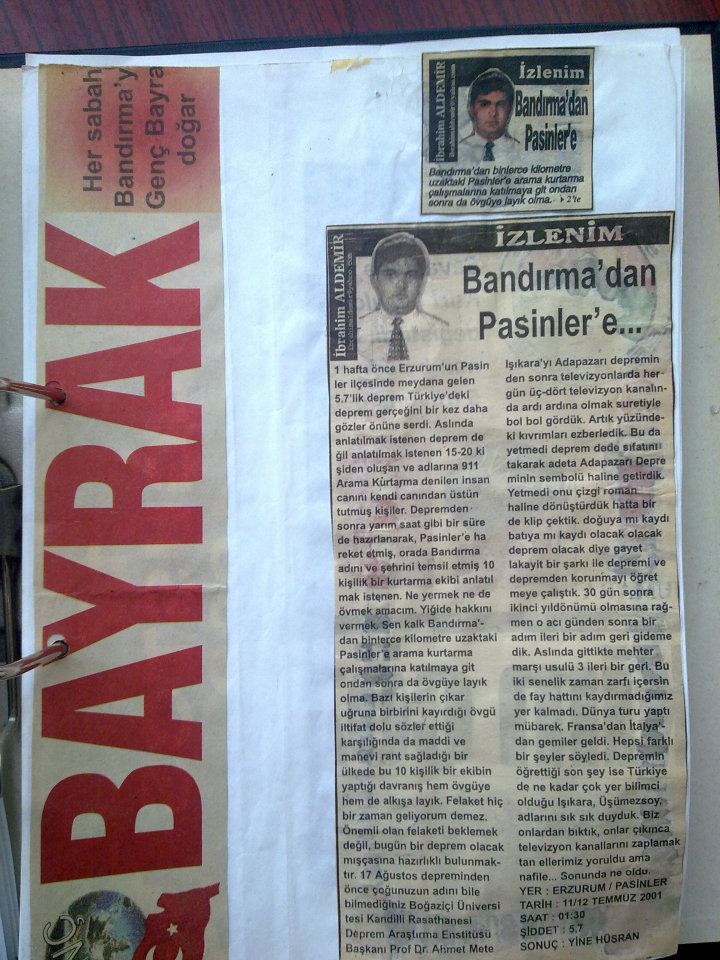 DEPREMİN MEYDANA GELDİĞİ ERZURUM/PASİNLER İLÇESİNE HAREKET EDİLDİ