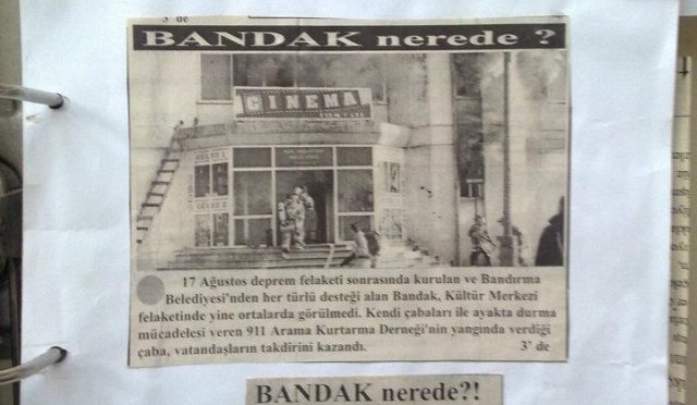 GÜLEZ SİNEMA YANGININA MÜDAHALE EDİLDİ.