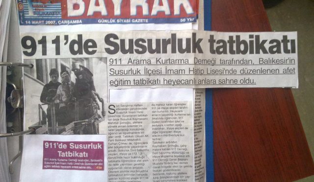 Susurluk İmam Hatip Lisesinde Tatbikat Gerçekleştirildi.