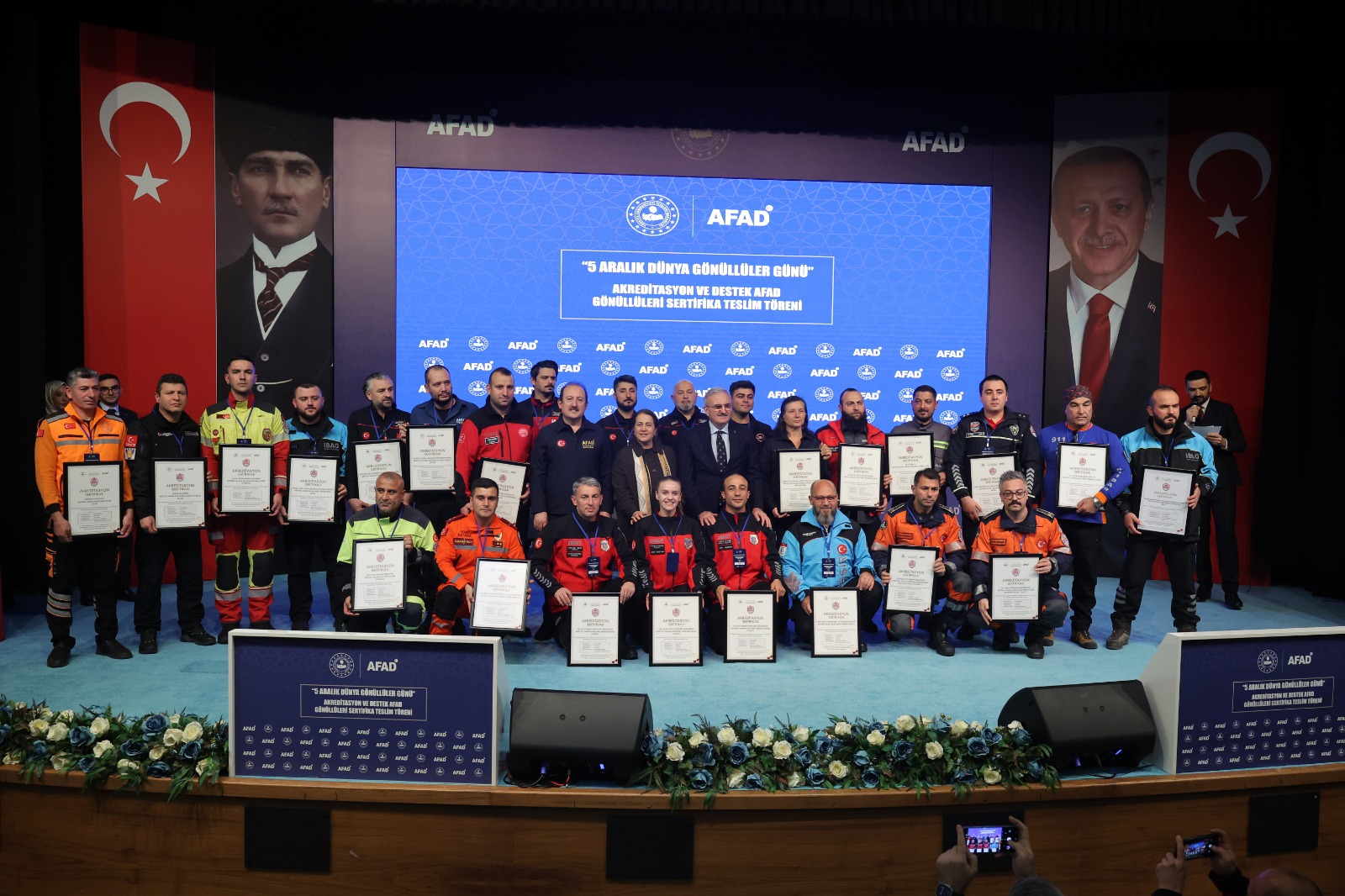 AFAD tarafından Akreditasyon Sertifika ve Destek AFAD Gönüllüleri Kimlik Töreni düzenlendi.